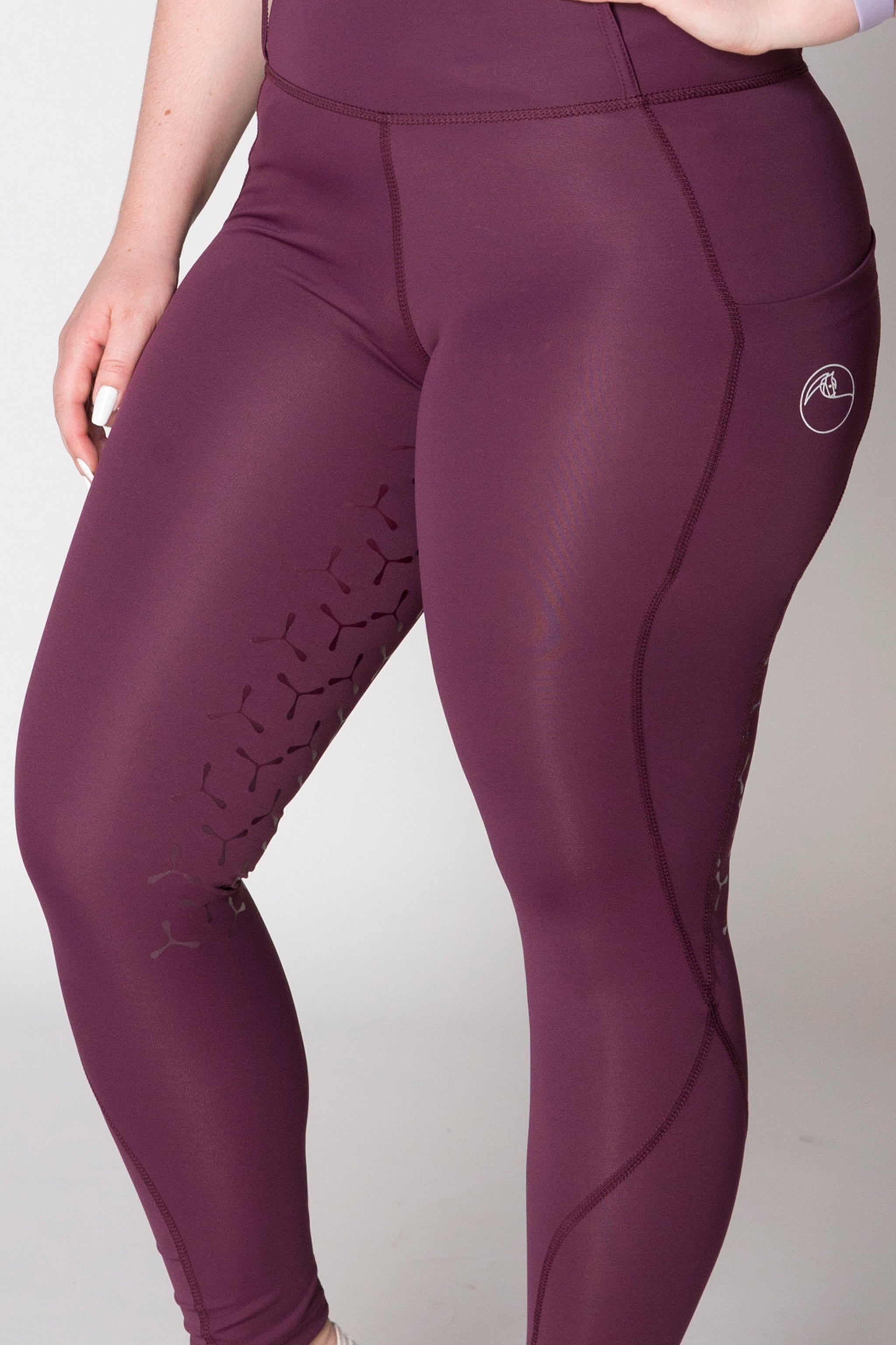 Ankle Length (Double Pocket) Tights - MAUVE PINK